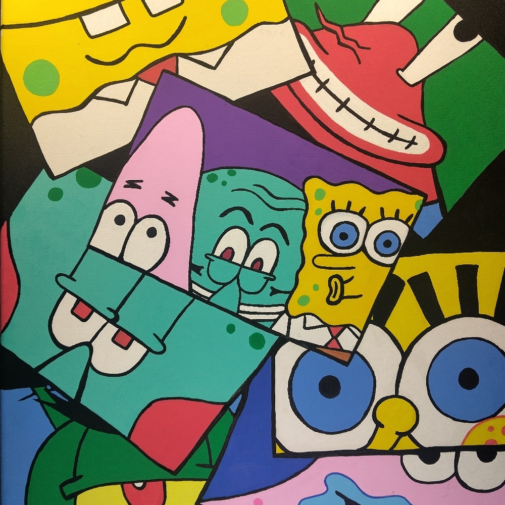 Spongebob Crew Collage Canvas